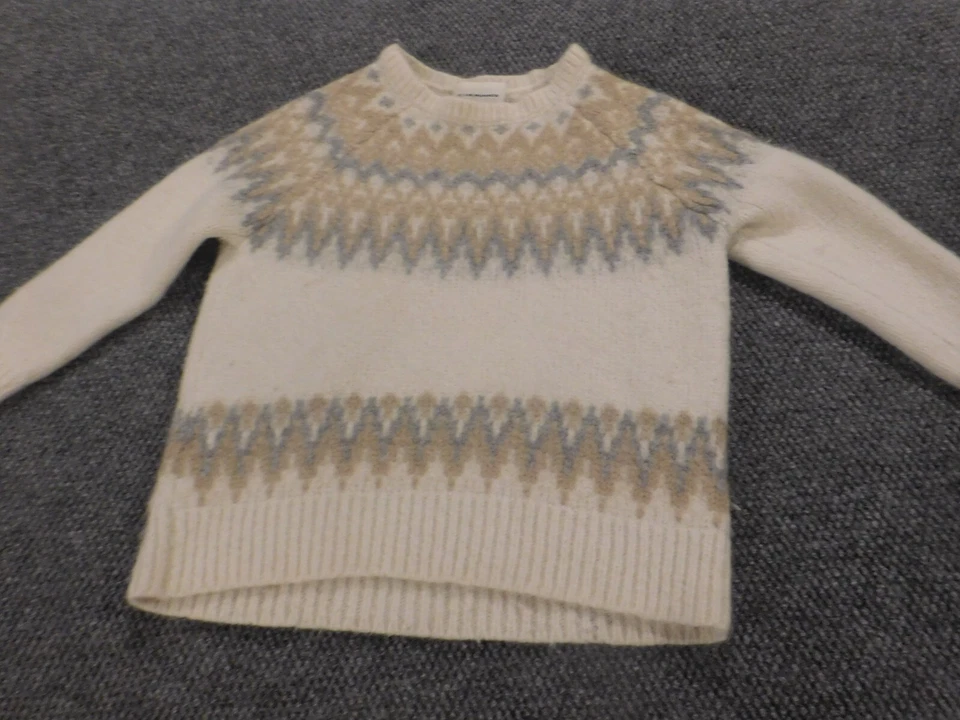 Club Monaco Womens Sweater Extra Small Beige pullover stretch striped alpaca — 第 1/4 张图片