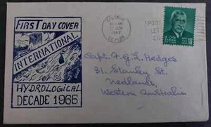 SCARCE 1967 Ceylon Hydrological Decade Cover ties 10c stamp to Australia - Picture 1 of 2