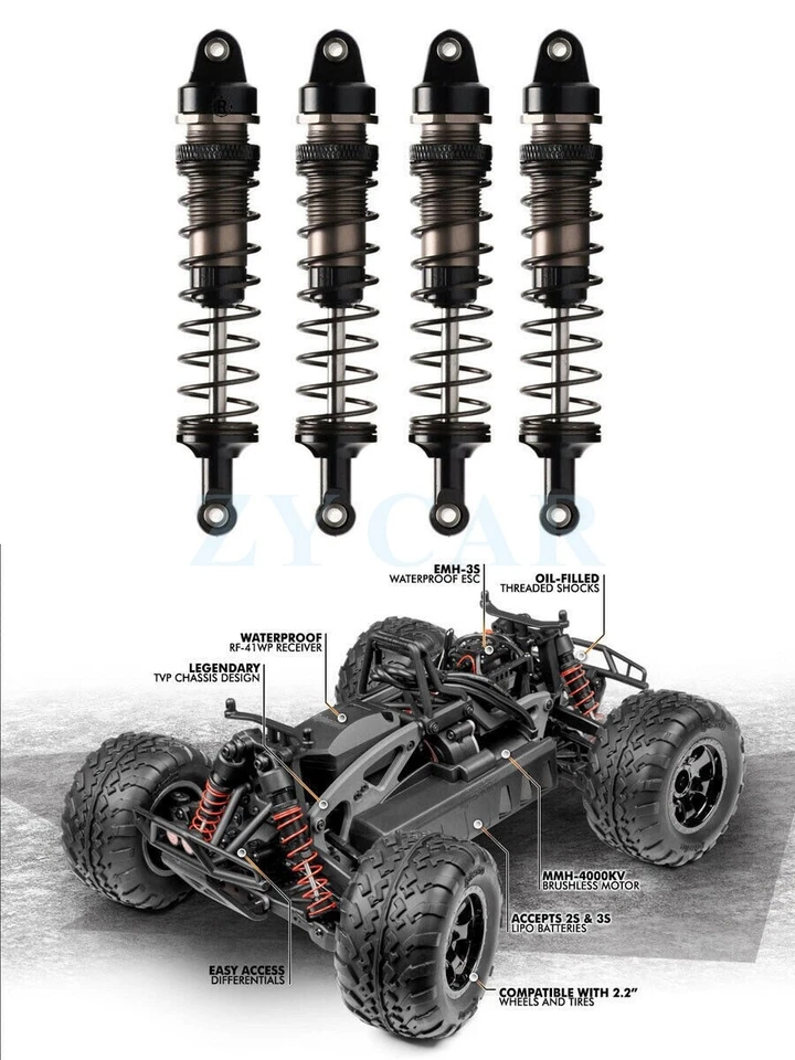 New 2P/4P 108169 Alloy Shock Absorber Damper For RC 1/12 1/10 HPI SAVAGE FLUX XS - Image 1 of 4