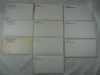 1970-1979 Lot of 10 US Mint P & D Sets Decade 118 Coins Original Mint Envelopes - Image 1 of 4