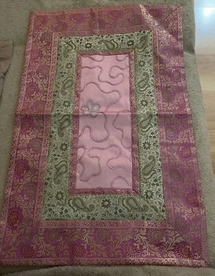 Bed Pillow Shams Set Of 2 Silk Brocade Bohemian Handmade Decor 17.5 x 26 New - Image 1 of 2