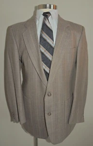 MEN'S GUY LAROCHE TAN/GRAY STRIPE WOOL BLEND 2 BUTTON SPORT COAT SIZE 44R - Picture 1 of 8