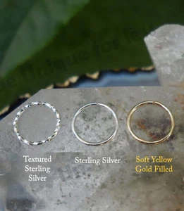 Nose Ring Helix 3 x Gift Starter Pack Diamond Cut Sterling Silver Small Hoop - Picture 1 of 9
