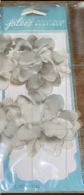 Jolees 2 Antiguos Gris Cálido Satén Mamá TELA FLORES 3D Adornos 2" Cada uno Foto 1 de 4