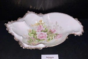 MZ Austria Porcelain Candy Dish Nut Dish Pink Floral Gold Trim Vintage - Picture 1 of 5