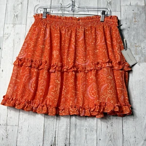 1.STATE Womens Size L Summer Eaze Paisley Print Smocked Waist Miniskirt ~ NWT - Picture 1 of 9