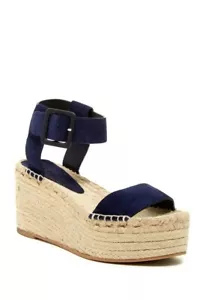 NUEVAS Sandalias Vince para Mujer Abby Alpargata Plateado Talla 6 Azul Marino - Imagen 1 de 8