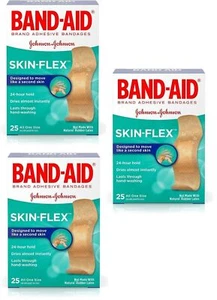 Band-Aid Skin-Flex All One Size 25 Count X 3 Packs - Picture 1 of 1