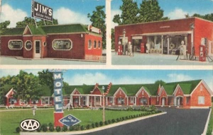 Heth, Arkansas Postcard Jim's Courts Service Station Cafe c 1950s D8 - Picture 1 of 2