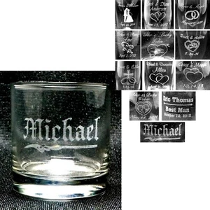 Personalized Rocks Whiskey Glasses Custom Engraved Wedding Party Groomsmen Gifts - Picture 1 of 16