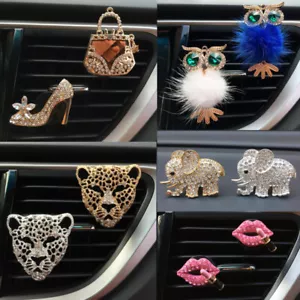 Rhinestone Car Air Freshener Vent Perfume Clip Decor Crystal Bling Accessories - Picture 1 of 36