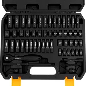 1/4'' Drive Impact Socket Set - 56-Piece Shallow & Deep Socket Set Metric and St - Picture 1 of 8