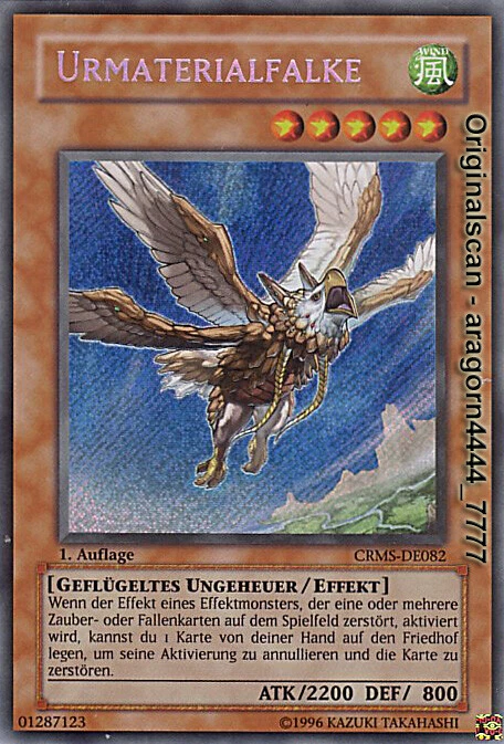YU-GI-OH, URMATERIALFALKE, SCR, CRMS-DE082, 1. Auflage, TOP - Bild 1 von 1