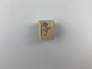 Small Lined Tulip Flower Wood Mounted Rubber Stamp shower card making - Picture 1 of 3