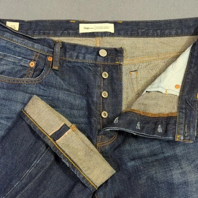 Jeans Gap 1969 con ribete para hombre 38x32 azul ajustado Kaihara denim japonés Foto 1 de 4