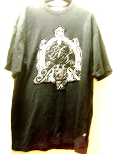 NEW ARTFUL DODGER UNISEX TOP Black L sz 100% Cotton Silver Embroydered - Picture 1 of 3