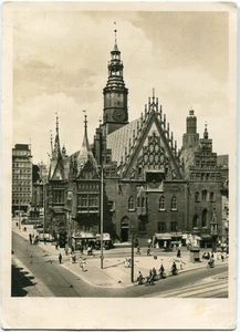 Foto-AK BRESLAU /Schlesien Rathaus, Straßenecke, Zigarettenladen 30er - Bild 1 von 1