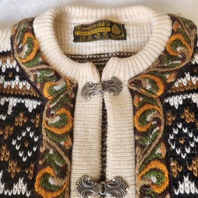 Nordstrikk of NORWAY Mujer Años 80 Vintage Lana Cárdigan Suéter Chaqueta Talla M Foto 1 de 4