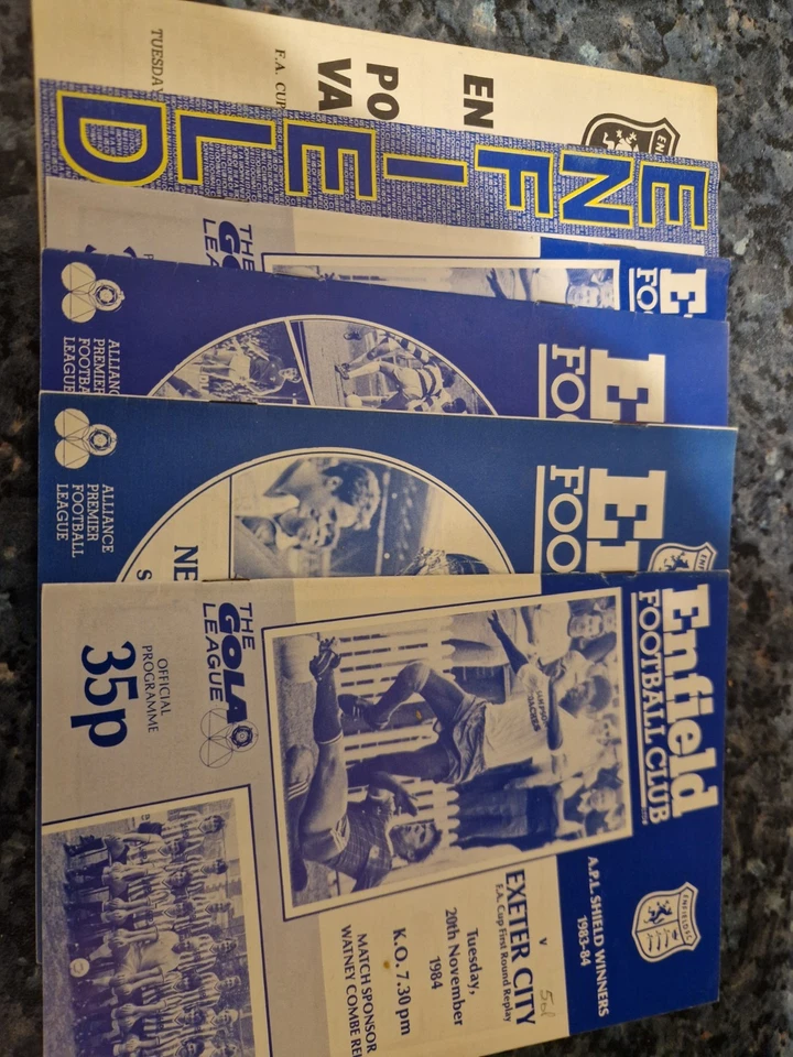 5 x Enfield Home FA Cup Programmes v League Clubs - Image 1 of 1