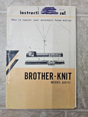 Manual de instrucciones para máquina de tejer Brother KH-551 c. 1959 vintage Foto 1 de 4