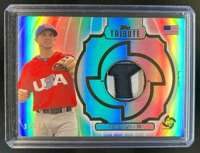 2013 Topps Tribute David Wright World Baseball Classic Blue Patch #14/75 USA - Image 1 of 2