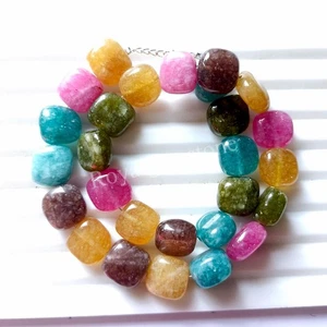 Multi Tourmaline Beaded Necklace, Natural Gemstone Tourmaline Beads Necklace - Picture 1 of 4