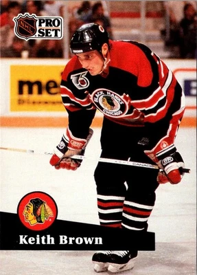 1991 Pro Set Keith Brown #371 Chicago Blackhawks Hockey Card - Image 1 of 2