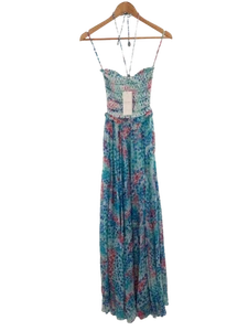 ROCOCO SAND Ladies UK XS Blue Okimi Ruched Halter Neck Summer Dress NEW RRP £550 - Picture 1 of 15