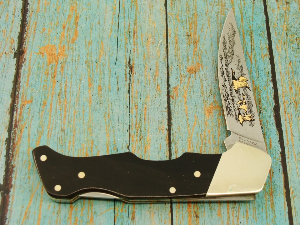 VINTAGE FRANKLIN MINT BOKER GERMANY SPORTSMAN DUCK LOCKBACK KNIFE HUNTING KNIVES - Image 1 of 4