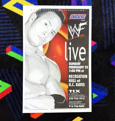 Póster de evento en vivo original de lucha libre WWF febrero 1999 Sacramento CA The Rock Foto 1 de 4