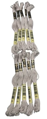10 Skeins DMC Cotton Embroidery Floss Light Shell Gray 453 France 8.7y Each NEW - Image 1 of 4