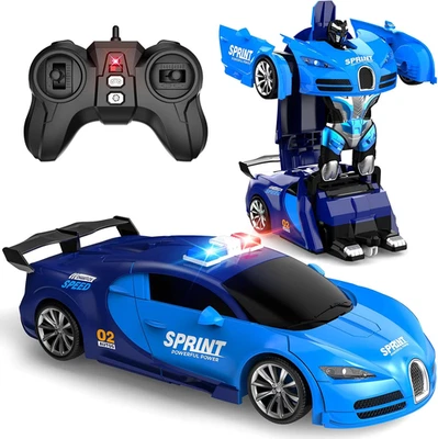 Remote Control Car, One-Click Becoming Robot Transforming Toys Car for Boys, Smo - Image 1 of 4