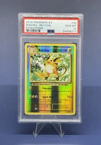 PSA 10 💎 2016 POKEMON XY EVOLUTIONS #36 RAICHU-REVERSE FOIL - LOW POP - Picture 1 of 5