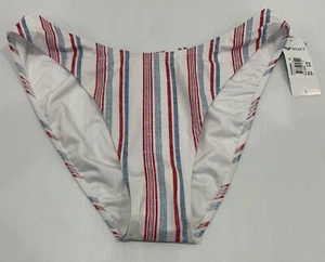 ROXY Size L / 12 Red Tiki Stripe Bikini Full Bottoms / Bathers NEW RRP $39.99 - Picture 1 of 4