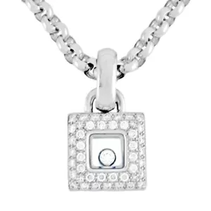 Chopard Happy Diamond Necklace Diamond 79/2618-20 K18WG Square 42.5cm 26.8g - Picture 1 of 6
