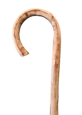 STOCK-FACHMANN Bastone da passeggio naturale non laccato con gancio rotondo bastone da pastore bastone da pastore bastone da pellegrino