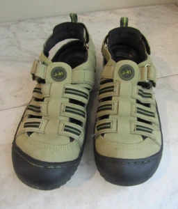 Jambu Sea Line Leather Olive Green/Black Hook & Loop Slingback Shoes Women's 9 M - Picture 1 of 5