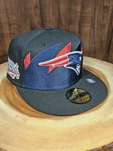 New England Patriots Double Sharktooth New Era 59Fifty Fitted Hat Cap Size 7 1/8 - Picture 1 of 12