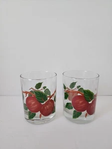 Vintage Franciscan Apple Embossed Double Old Fashioned Glass Set of 2 Unused - Picture 1 of 12