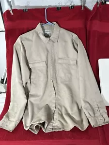 Knightsbridge Mens Shacket Button Front Beige Size Large - Picture 1 of 5