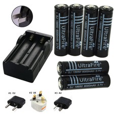 6pcs 18650 Li-ion Rechargeable Battery For Laser pen Headlights Torch + Charger