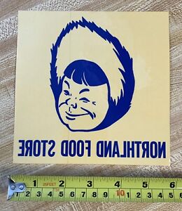 Vintage NORTHLAND FOOD STORE GROCERS Decal-door Cling Logo Collectible NOS