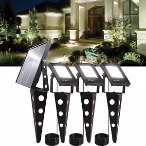 Solar Spot Lights Outdoor,Zeta Waterproof Metal Cool White 3-In-1 Auto On/Off Du - Picture 1 of 12