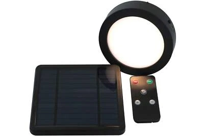 EXPO-BÖRSE KYNAST GARDEN KYNAST Solar LED Magnet Leuchte Ø 12 cm Sonnenschirm Pavillon Zelt schwarz