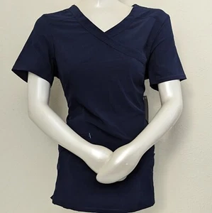 Scrubstar Womens Blue Stretch V-Neck Scrub Top Size Small NWT - Picture 1 of 3