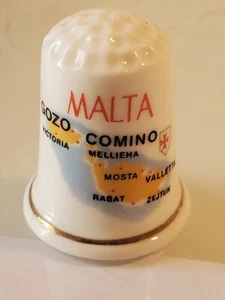 VINTAGE Crysglass Malta THIMBLE...purple flower design...box1 - Picture 1 of 5