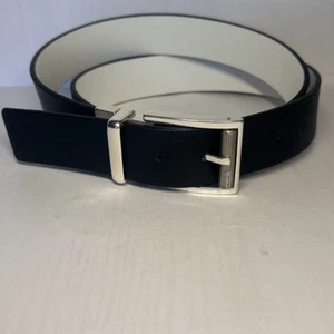 Calvin Klein Men's Reversible Harness Roller Buckle Belt Black/White #73271 47" - Picture 1 of 4