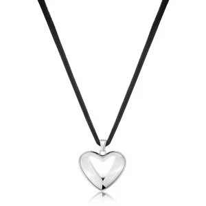 SAGAPO Collana Choker in Velluto Nero con Cuore in Acciaio Sagapò SSE15 S'Agapo - Foto 1 di 4