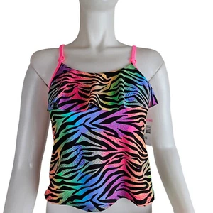 Joe Boxer Mädchen Größe 16 Mehrfarbig Tankini mit Rüschen Neu mit Etikett - Bild 1 von 5