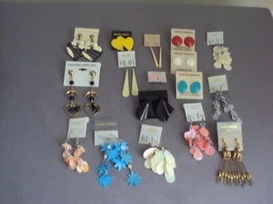 New Fashion Jewelry Earring Lot of 16 Pierced Earrings Carded - Picture 1 of 8